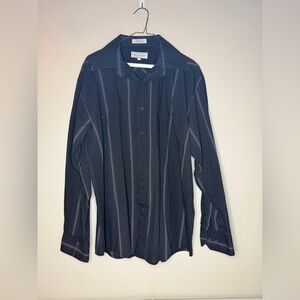 Eighty Eight Men's Dark Striped Dress Shirt